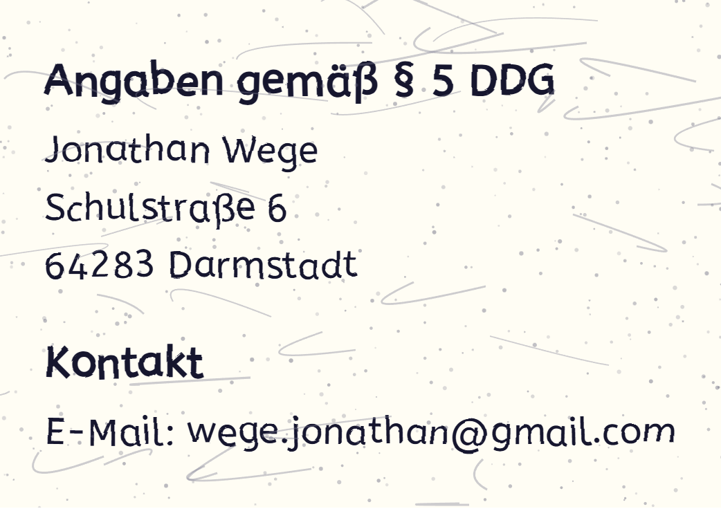 Impressum als Bild mit Name, Anschrift und E-Mail-Adresse